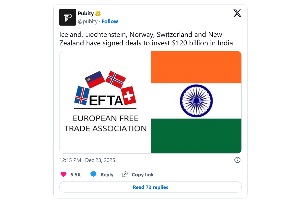 Graphic showing investment flow arrows from Europe and New Zealand to India