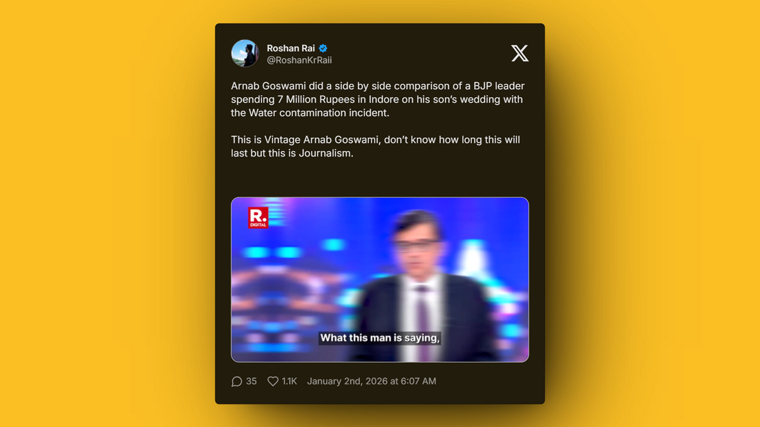 Republic TV debate highlighting political luxury versus public health tragedy in Indore