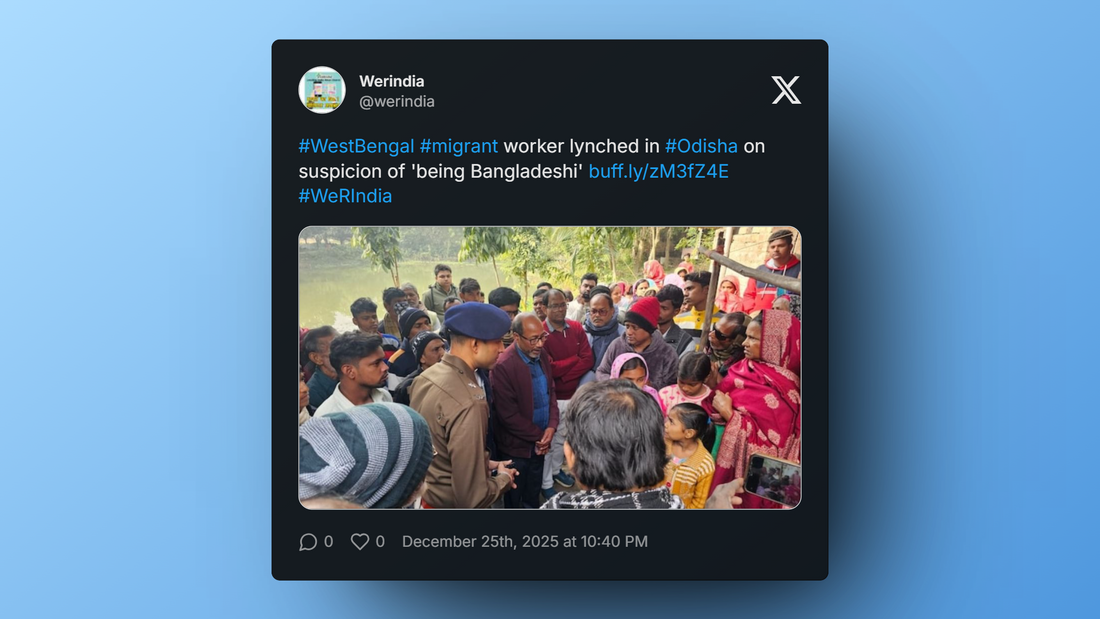 Crowd gathers around authorities following lynching of Bengal migrant worker in Odisha