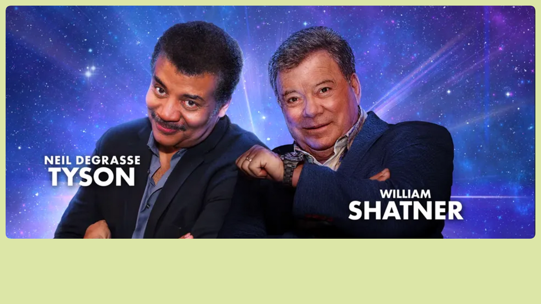 Two cultural icons engaging in deep conversation about life and the universe