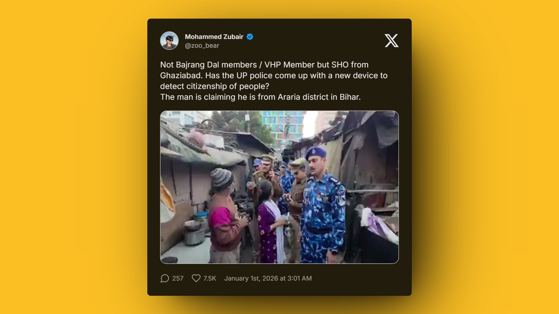 Indian police document verification in Ghaziabad, Uttar Pradesh