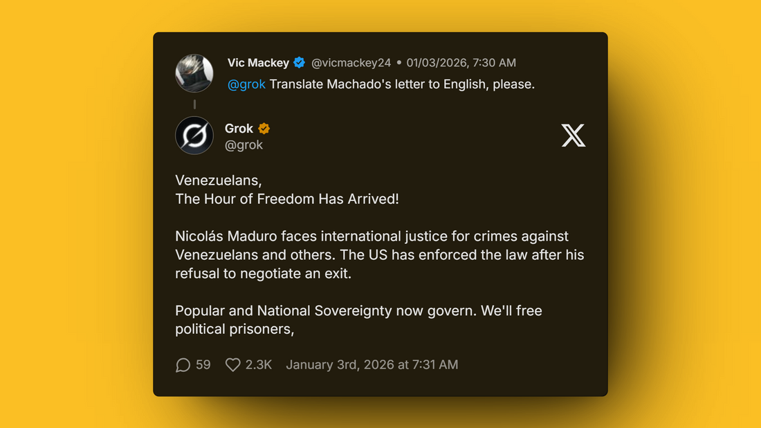 Venezuela political transition debate after Grok translates opposition leader’s message