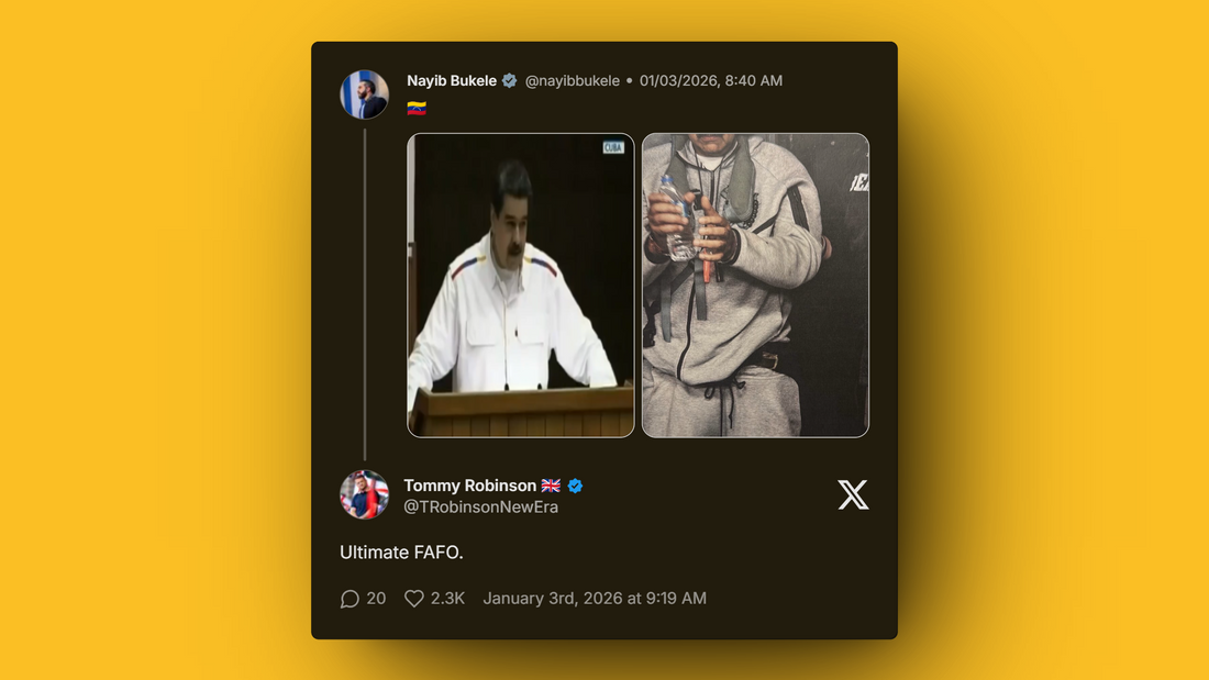 Tommy Robinson FAFO tweet sparks international debate after Maduro capture