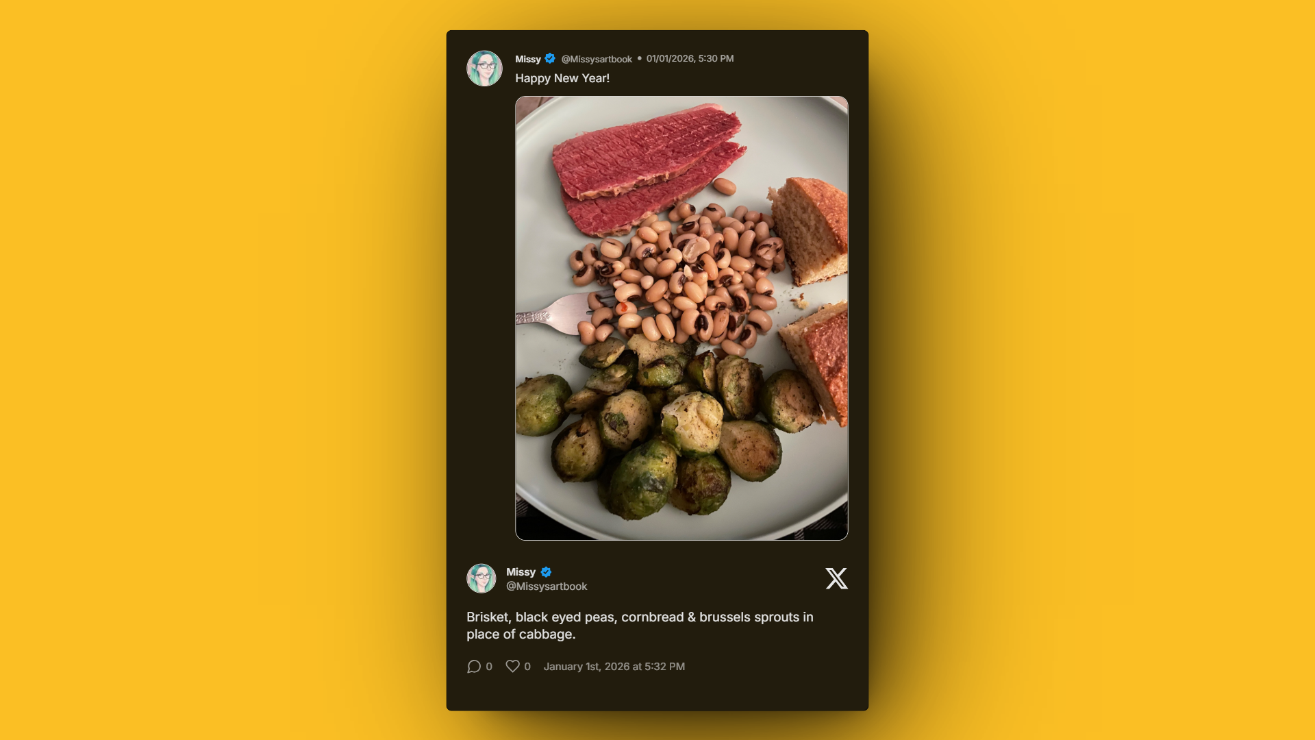 Traditional American New Year’s food symbolizing luck and prosperity