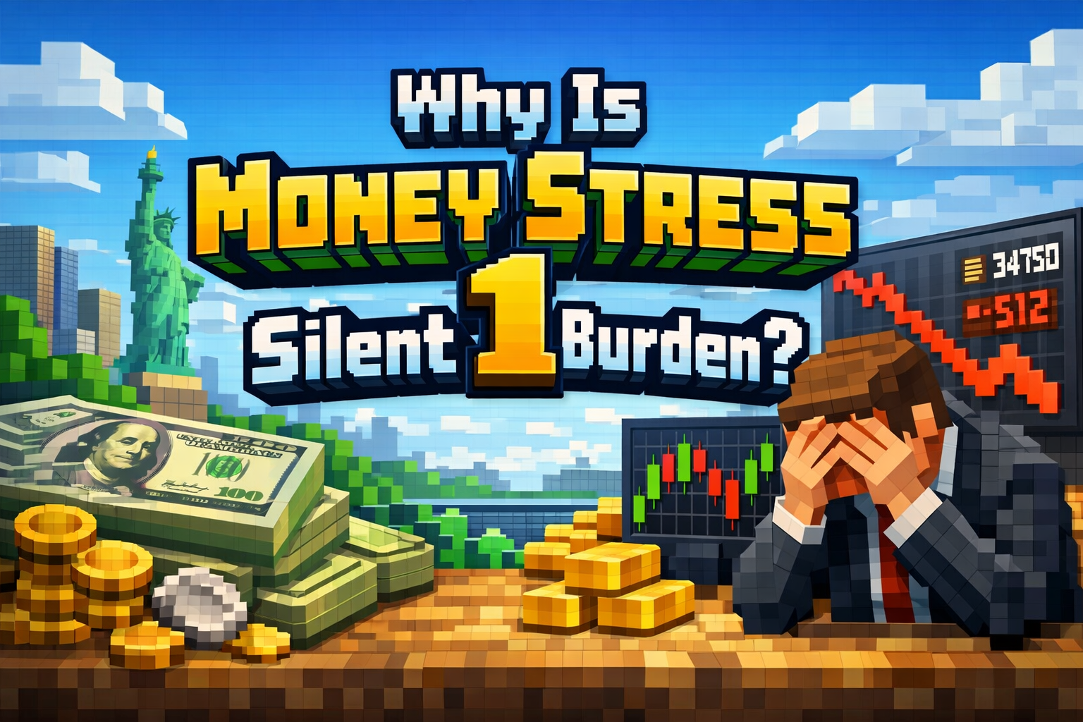 Minimal visual showing relief from money-related anxiety