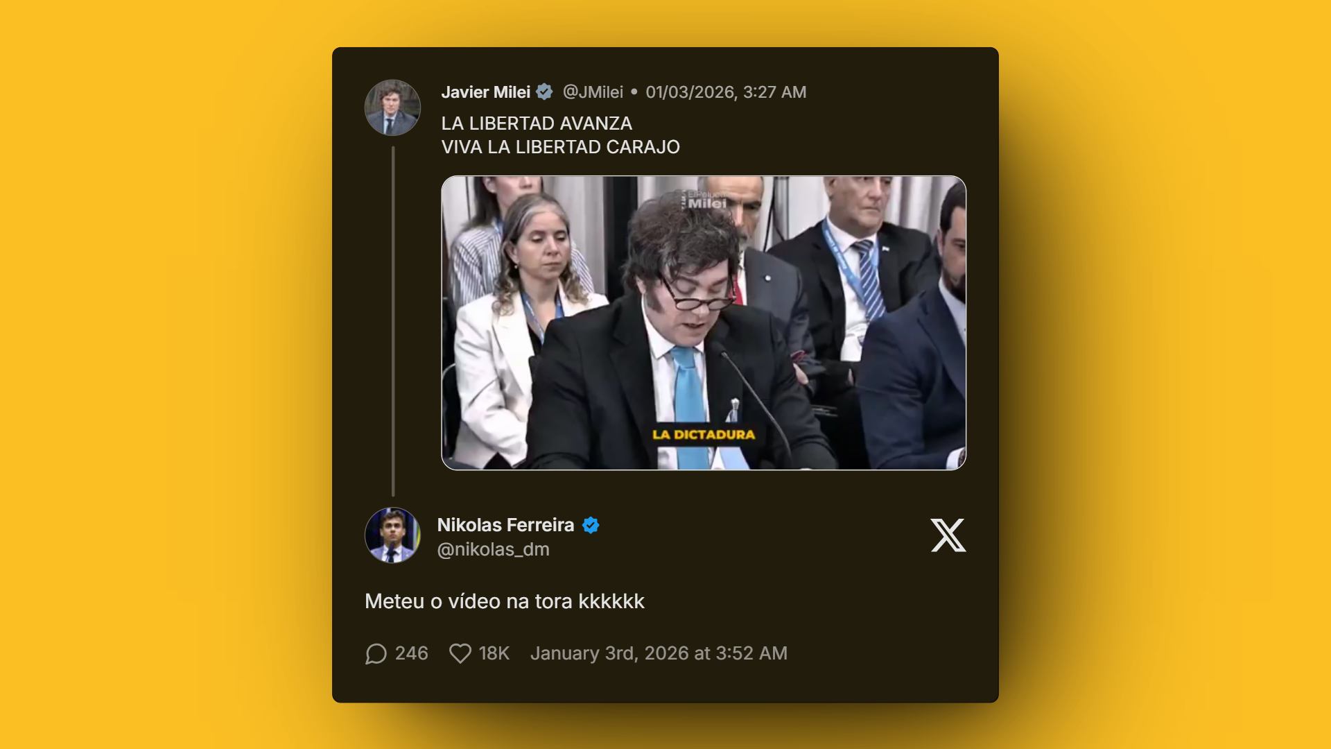 Brazilian deputy applauds Argentine president’s uncut video against Maduro