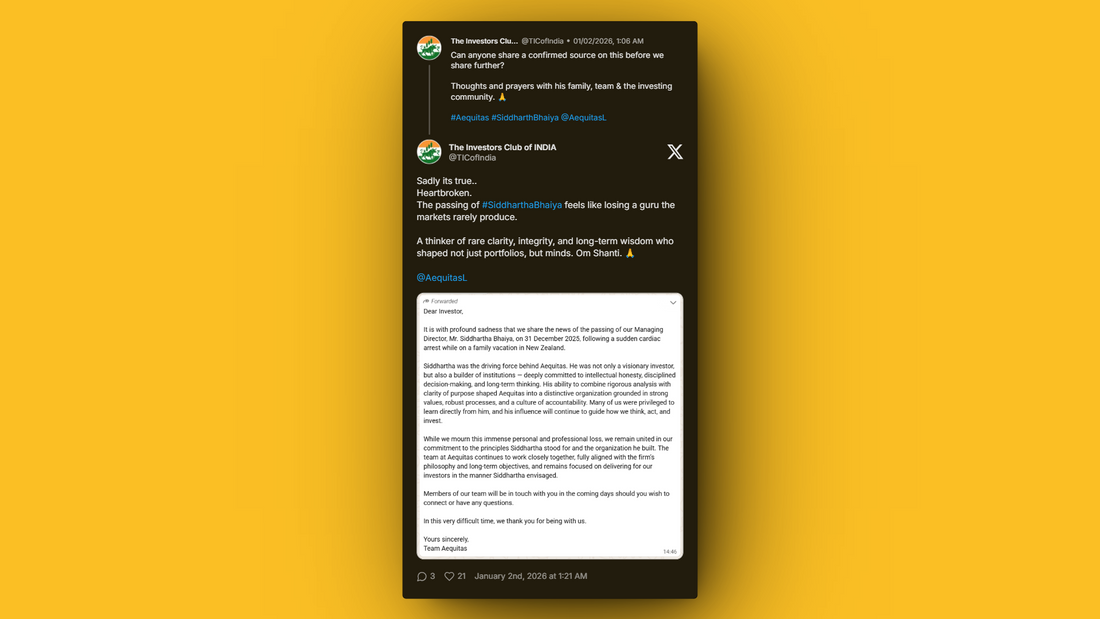 Tribute to Siddhartha Bhaiya after his sudden death highlights health and leadership lessons