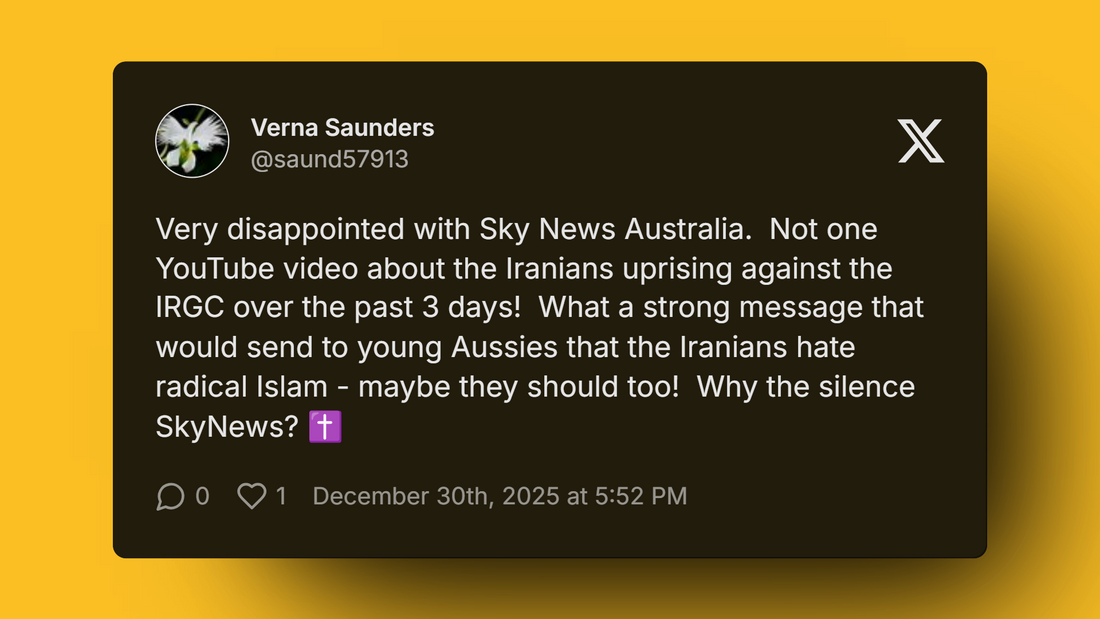 Sky News Australia logo amid controversy over Iran coverage
