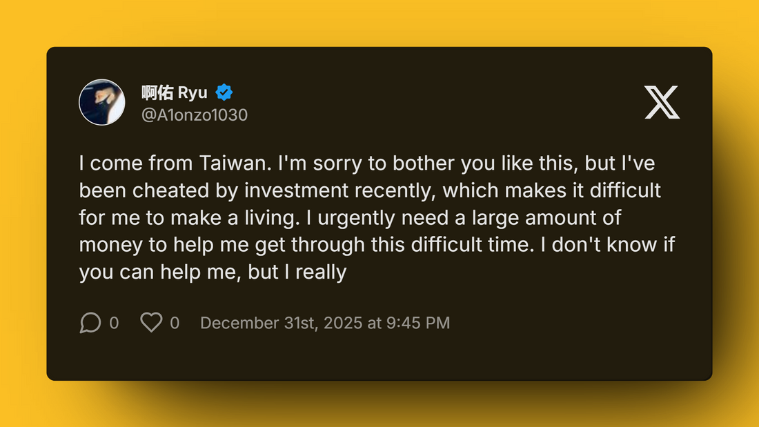 X user A1onzo1030 asks for $250,000 after alleged investment fraud