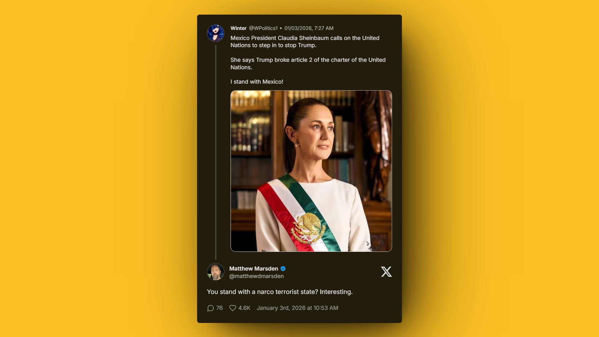 Mexico President Claudia Sheinbaum and US political backlash over cartel violence debate