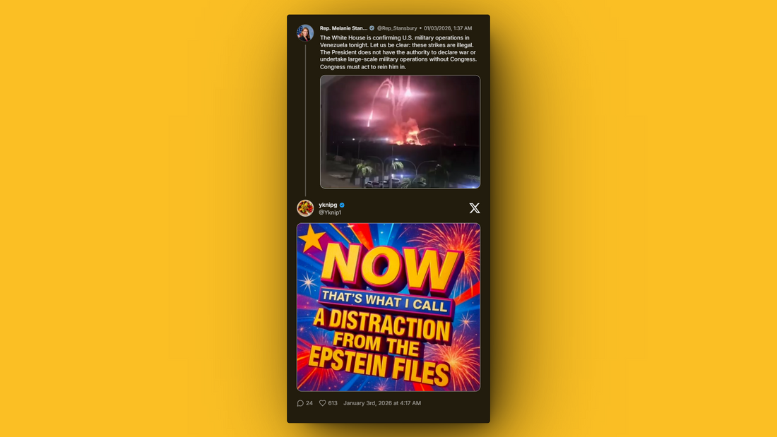 Viral meme links Venezuela airstrikes to Jeffrey Epstein files controversy