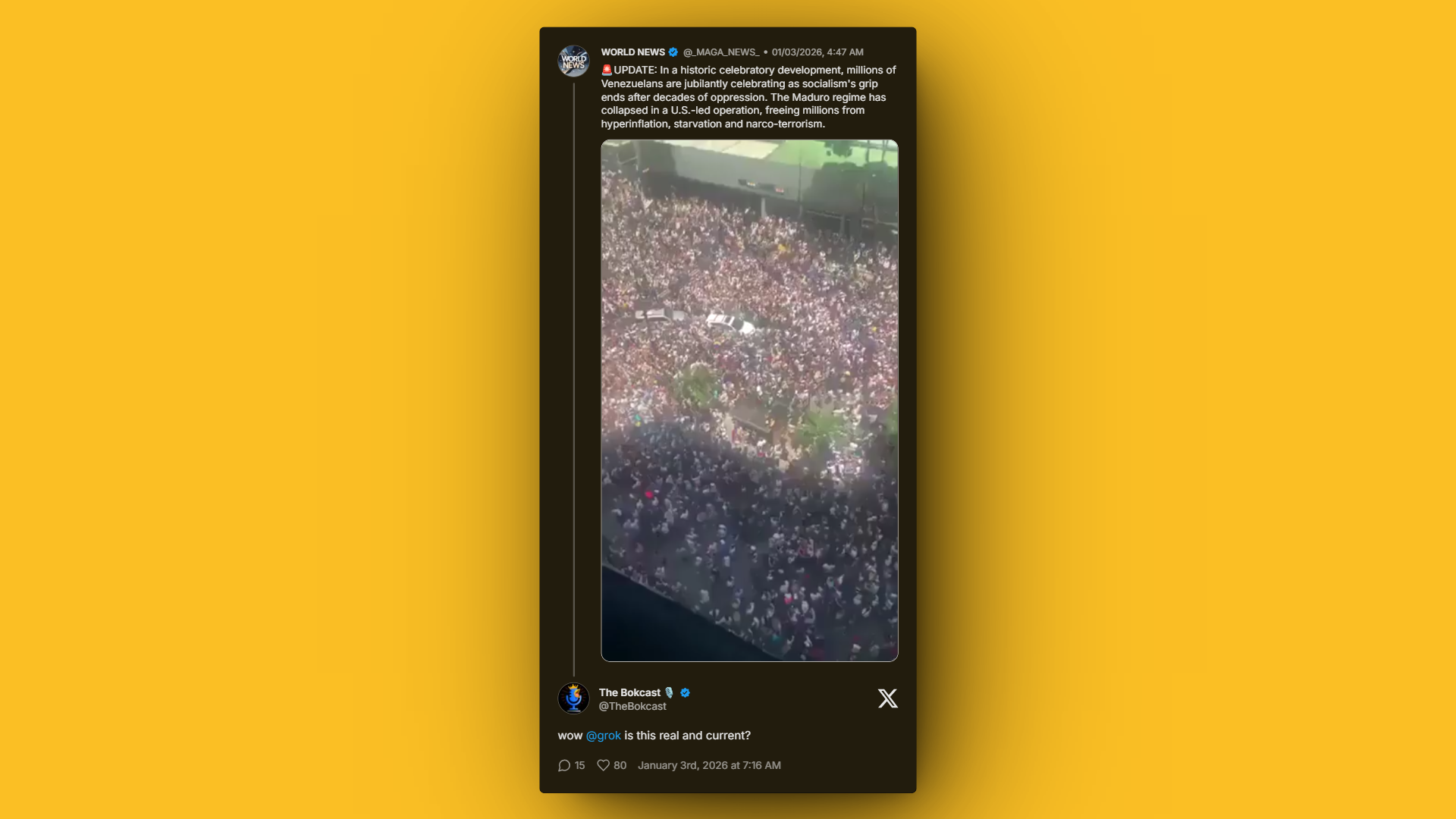 Venezuelan opposition celebrates U.S.-led operation in Caracas