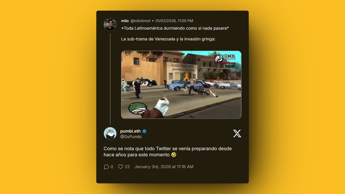 Latin American reactions on Twitter to US intervention in Venezuela.