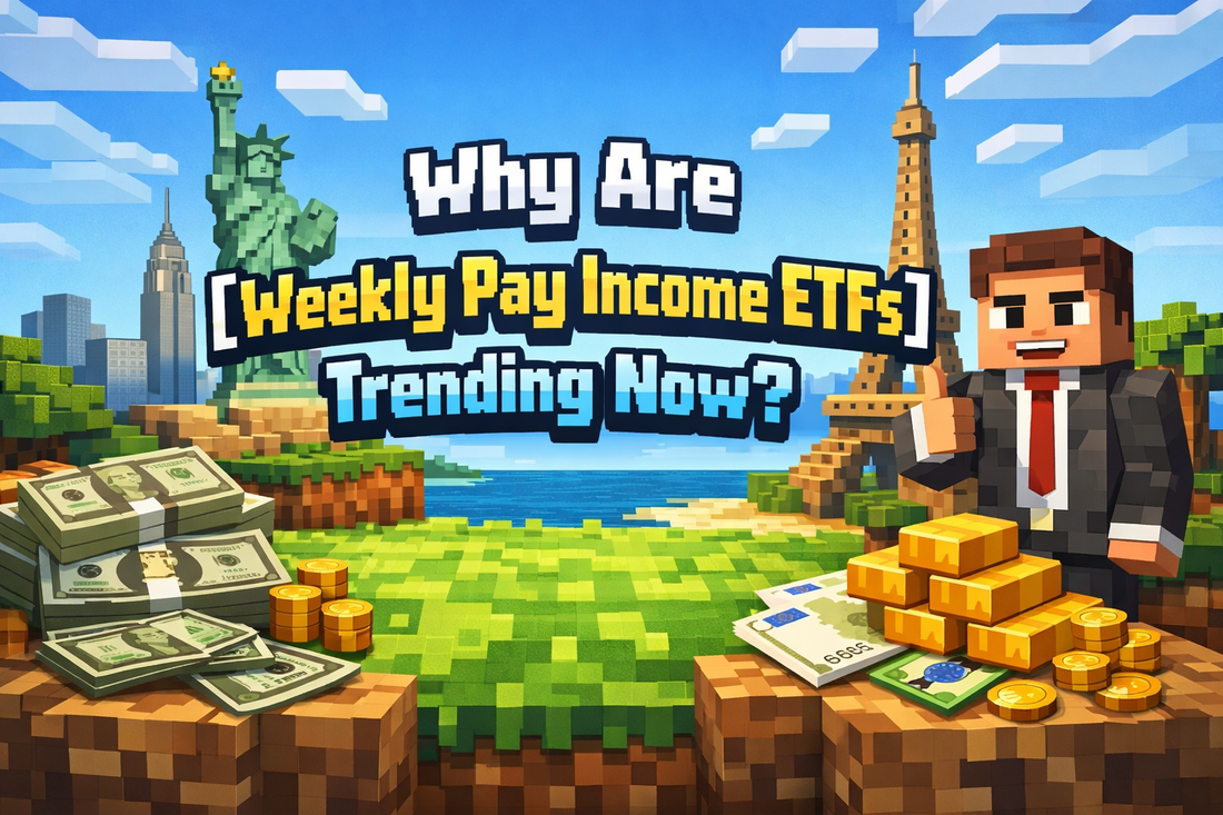 Investor examining daily payout ETFs on a cosmic background